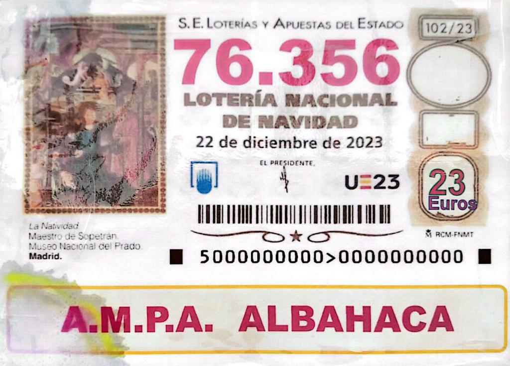 Décimo lotería Navidad AMPA